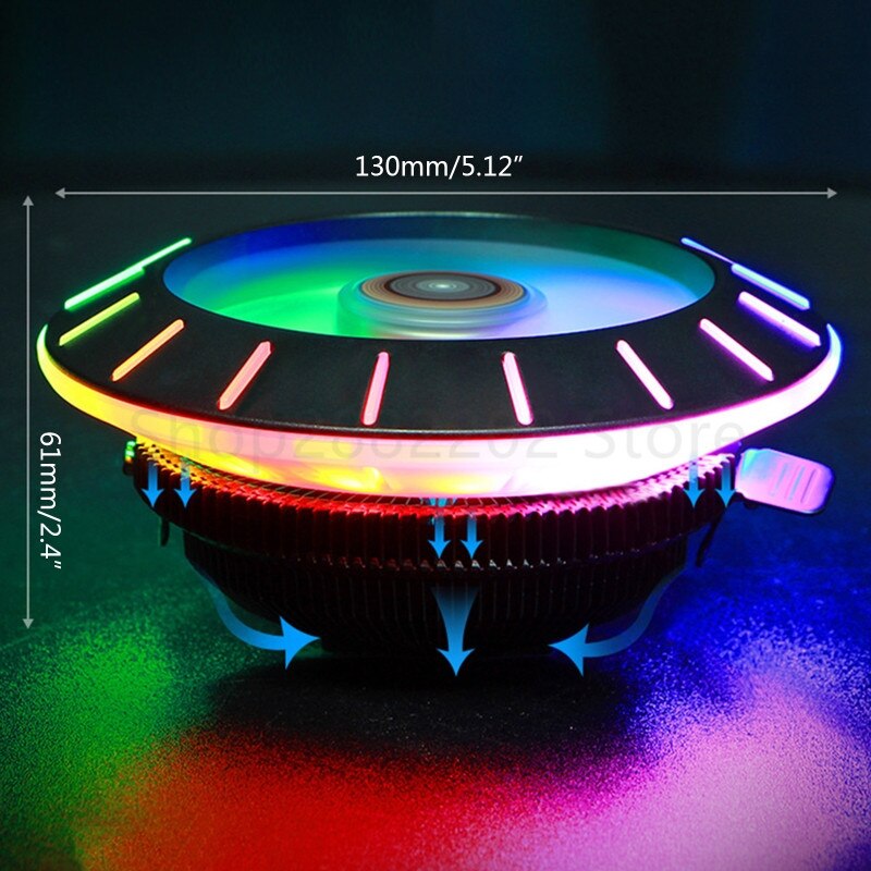 120MM 12V 3Pin 2000 RPM LED RGB Gaming CPU Fan Computer Cooler PC Radiator Colorful Light Desktop Cooling