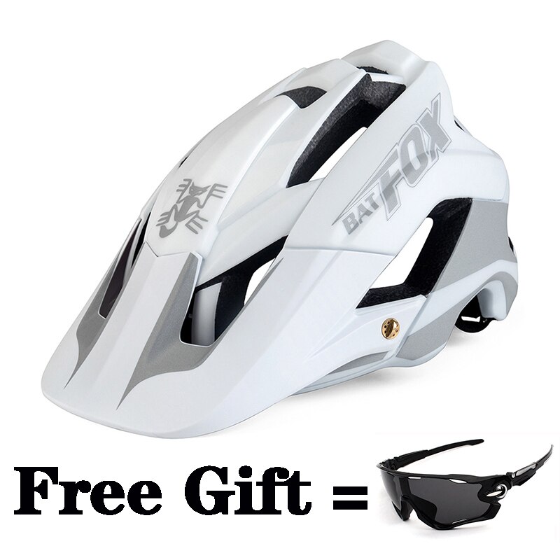 BATFOX Bike Helmet Night Reflective Cycling Helmet MTB Casco Bicicleta MTB Bicycle Helmet Capacete Ciclismo Cycle helmets: M776-White-1