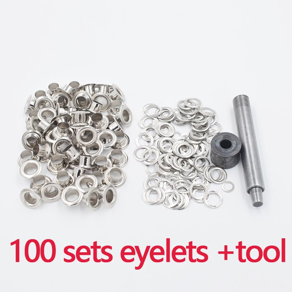 100pieces/lot) inner diameter 8mm metal Shoebox holes. Canopy cloth drawstring holes. Eyelets. corn.Silver eye Ultra gas eyes: White nickel