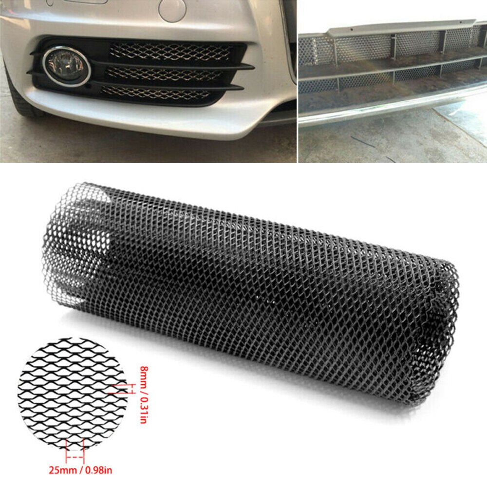Cover Mesh Grill Car Bumper Fender Hood Vent Universal Black Exterior Hexagon