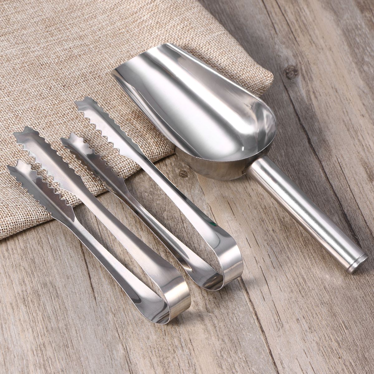 5 Pcs Stainless Steel Ice Cream Sweets Scoop Scoopers And 5 Pcs Ice Clips Tongs For Weddings Candy Dessert Buffet Ice Cream A50