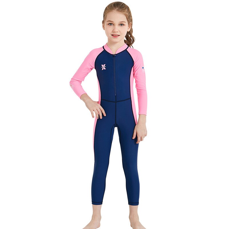 Child One-piece Diving Suit Surfing Wetsuit Kids Boys Girls Chilren Thermal Swimsuit Wetsuits for Diving Swimming Surfing: Blue / L