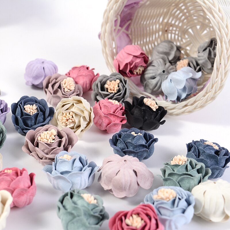 10Pcs Kunstmatige Milieuvriendelijke Bloem Microfiber Bloemen Hoofd Home Decor Wedding Garland Decoraties Diy Haar Corsage Accessoires