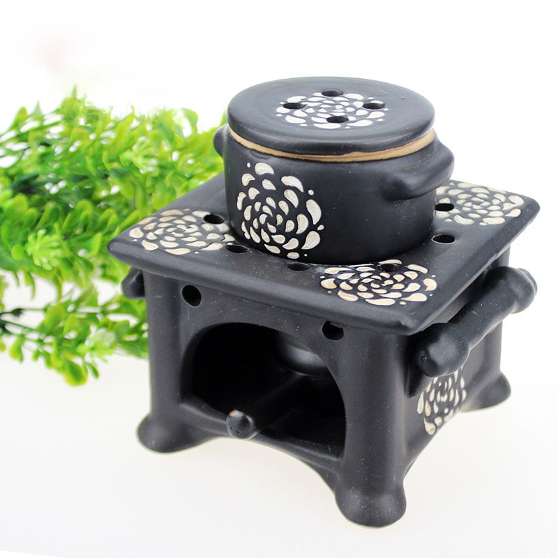 Big Ceramic Essential Aromatherapy Oil Burner Lamps Aroma Stove Home Living Room Indoor Oil Incense Burner Candle Holder
