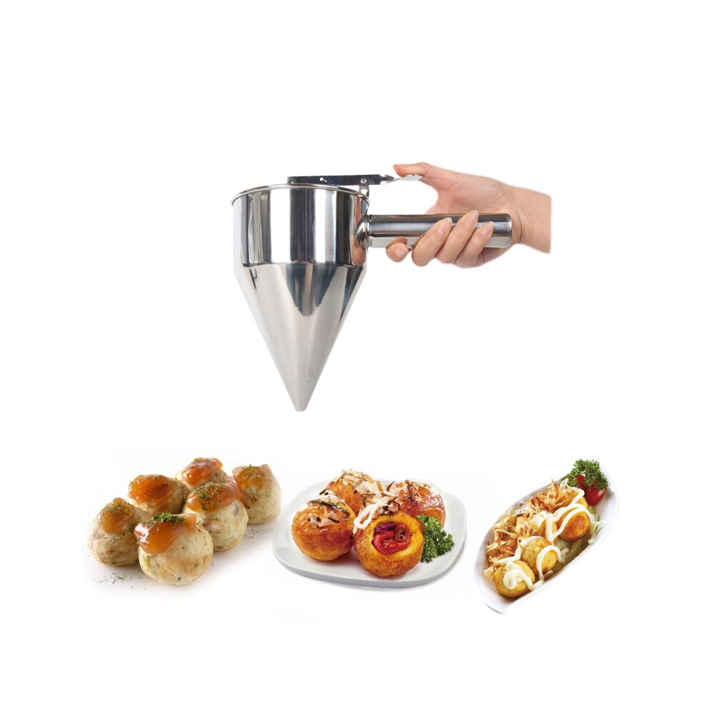 ITOP Stainless Steel Octopus Funnel Jam Dispenser Cupcakes Baking Small Octopus Balls Making with Rack Kitchen Utensils Tools