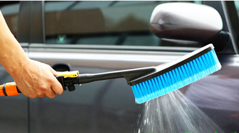 Bilvask børste med sæbevand flaske auto børste slange adapter køretøj lastbil rengøring vand spray dyse