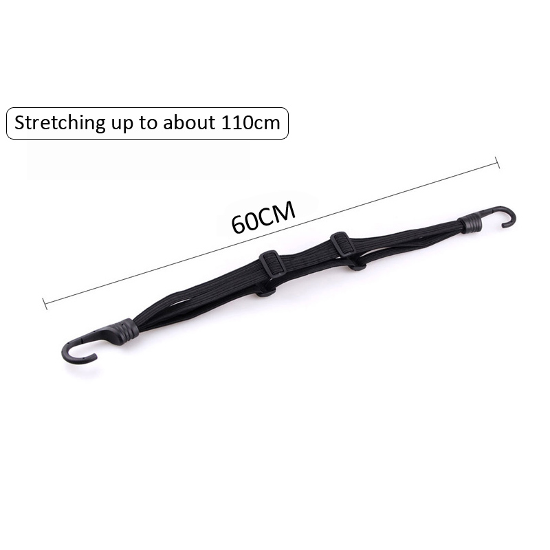 Banda elástica retráctil de 60cm para equipaje de motocicleta con 2 ganchos Red de equipaje para motocicleta