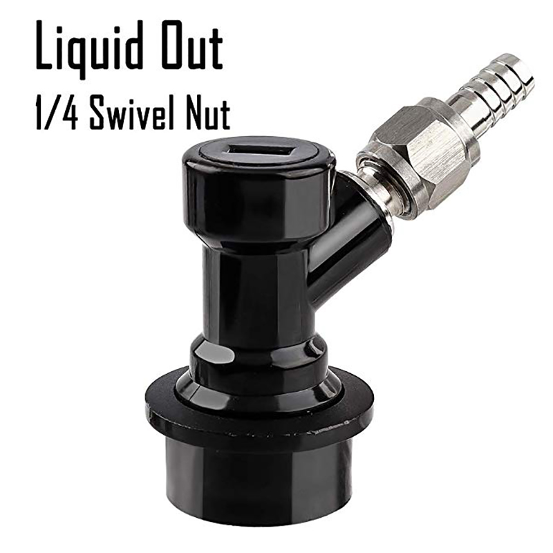 Ball Lock Disconnect Set Liquid Gas Ball Lock Home Brew Beer Keg Connector Barbed Dispenser with Push-In Fit Barb Swivel Nut: liquid 6.35mm barb