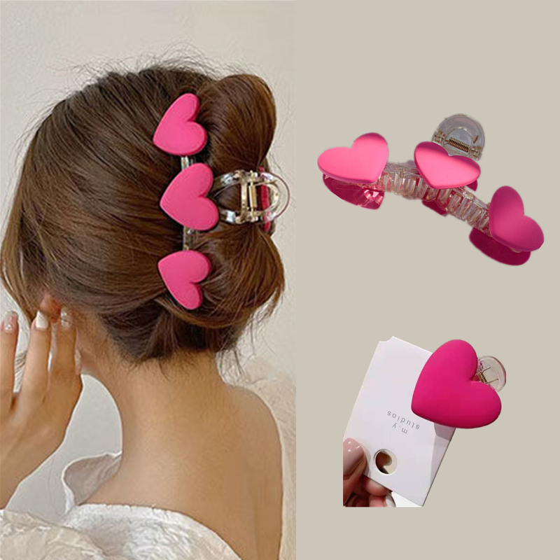 H:HYDE Acryl Hairdres Frauen Haar Krallen Zurück von Kopf Krabben Schellen Klaue Clips Mädchen Süssigkeit Farbe Herz Haar Clips