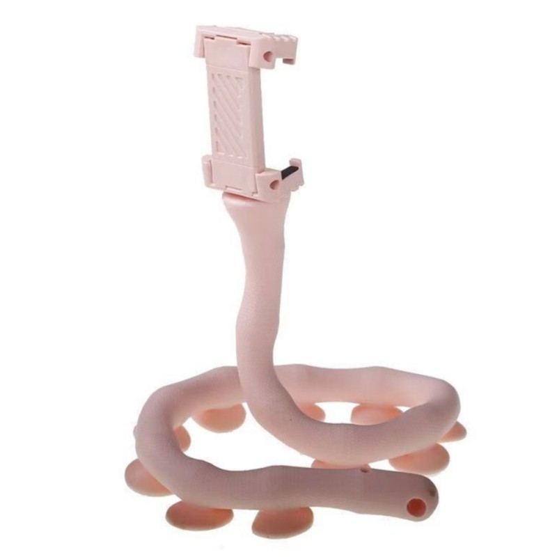 soporte de pared en vivo , soporte para teléfono móvil, soporte para bicicleta de sobremesa para coche, soporte Flexible con ventosa: pink