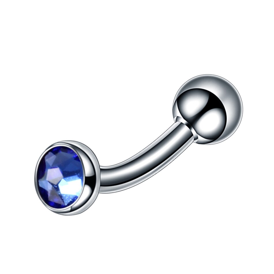 1 pz titanio filo interno anello sopracciglio 4mm palla Tragus elica torre orecchino piercing curvo Banana piercing gioielli per il corpo 14G: blu