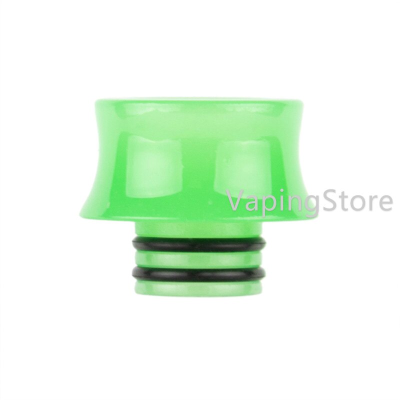 Wide Bore Recurve/V Shape Luminous Cobra Resin Epoxy 510 Drip Tip for Uwell Crown 5 V Sub Ohm Tank/Innokin AJAX/OFRF Gear RTA: Recurve Green