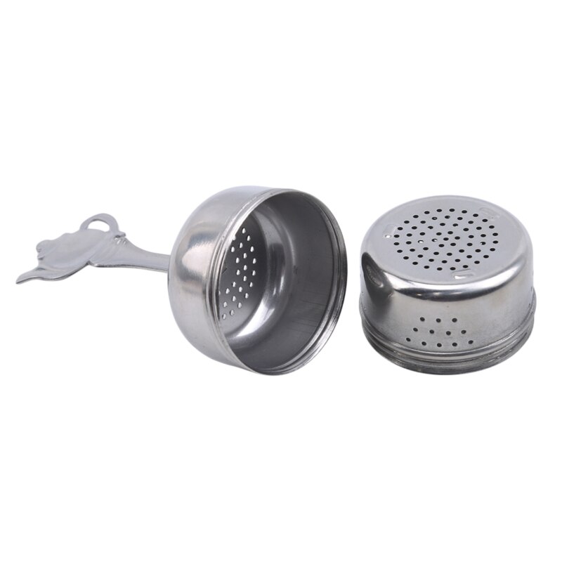Colador de Infusor de té de Metal de malla de acero inoxidable, filtro de especias de hoja de té con cubierta, accesorios de cocina: Default Title