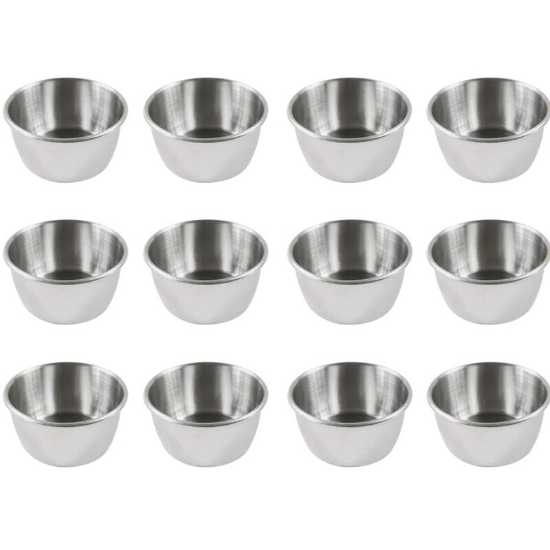 12Pcs Stainless Steel Container Food Storage Containers for Portion Control Sauces Spices Liquid Dips: Default Title