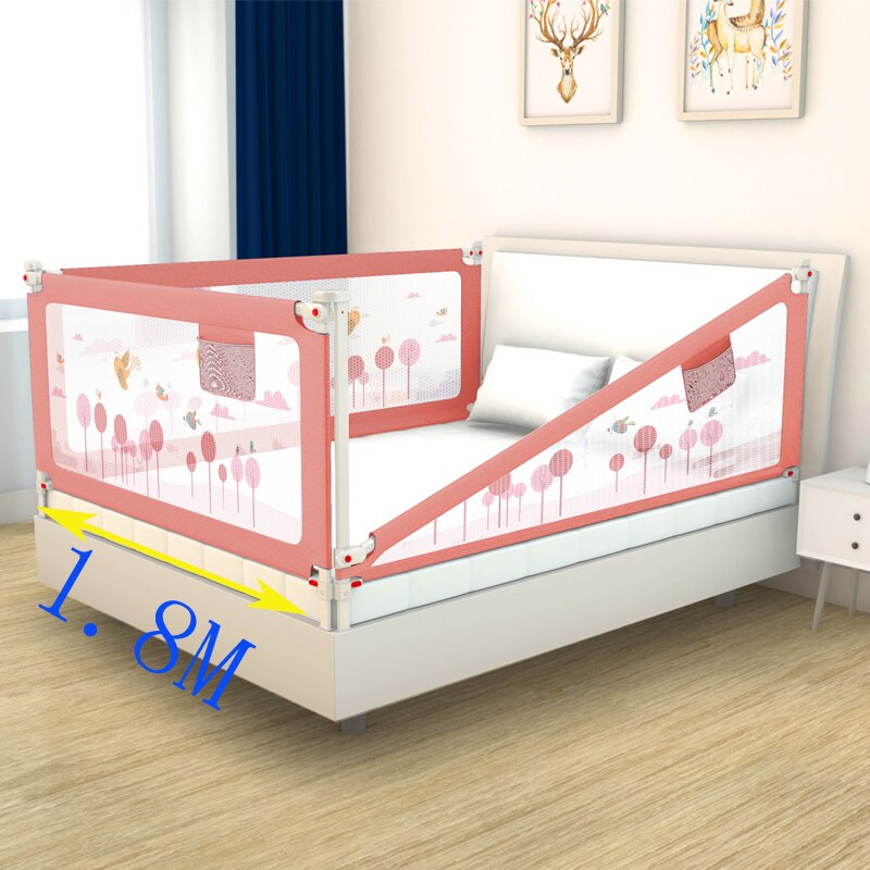 Playkids Products Baby Safety Bedrail Folding Bed Rail Crib Safety Products Baby Bed Rail: 1.8m Pink