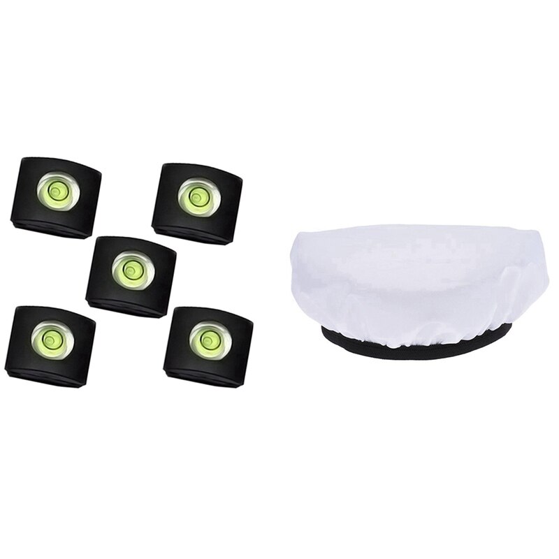 4 Stuks Camera Niveau Zaklamp Bubble Shoe Cover Protector &amp; 1 Pcs Fotografie Licht Wit Diffuser Doek: Default Title