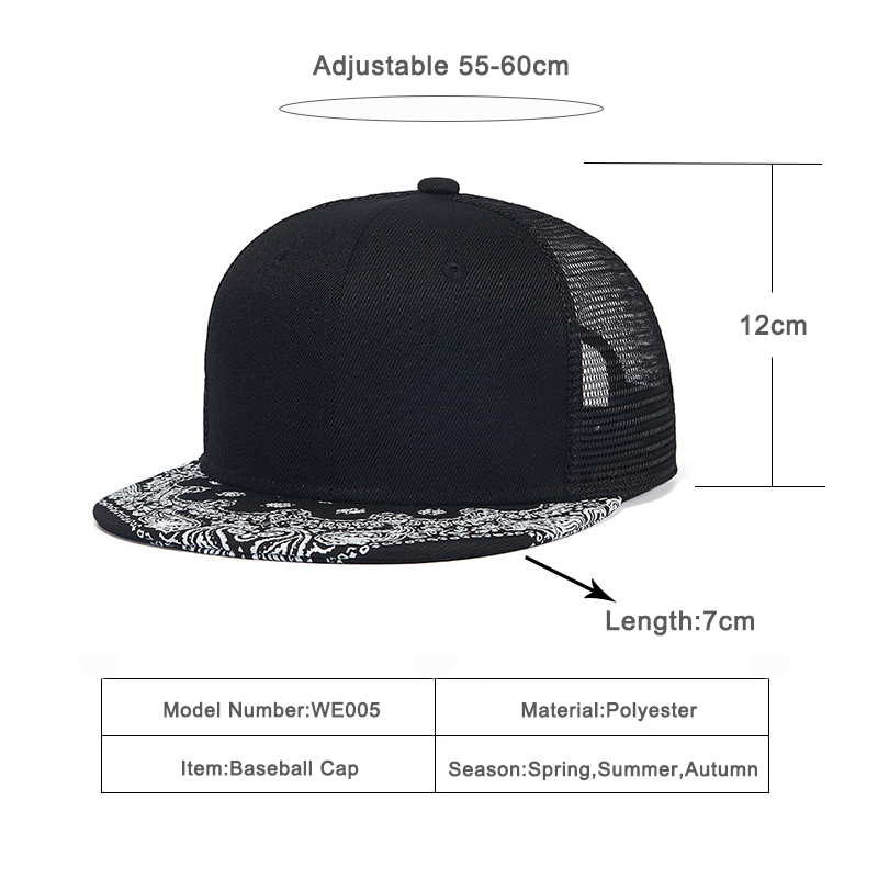 2022 Zomer Mesh Trucker Hoeden Mannen Zwarte Platte Rand Baseball Cap Vrouwen Outdoor Sport Hip Hop Snapback Zonnebrandcrème Hoeden unisex