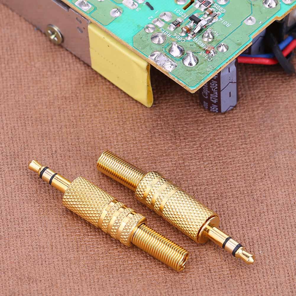 2 Stuks Stereo 3.5Mm 1/8in Hoofdtelefoon Oortelefoon Diy Audio Jack Plug Connectors