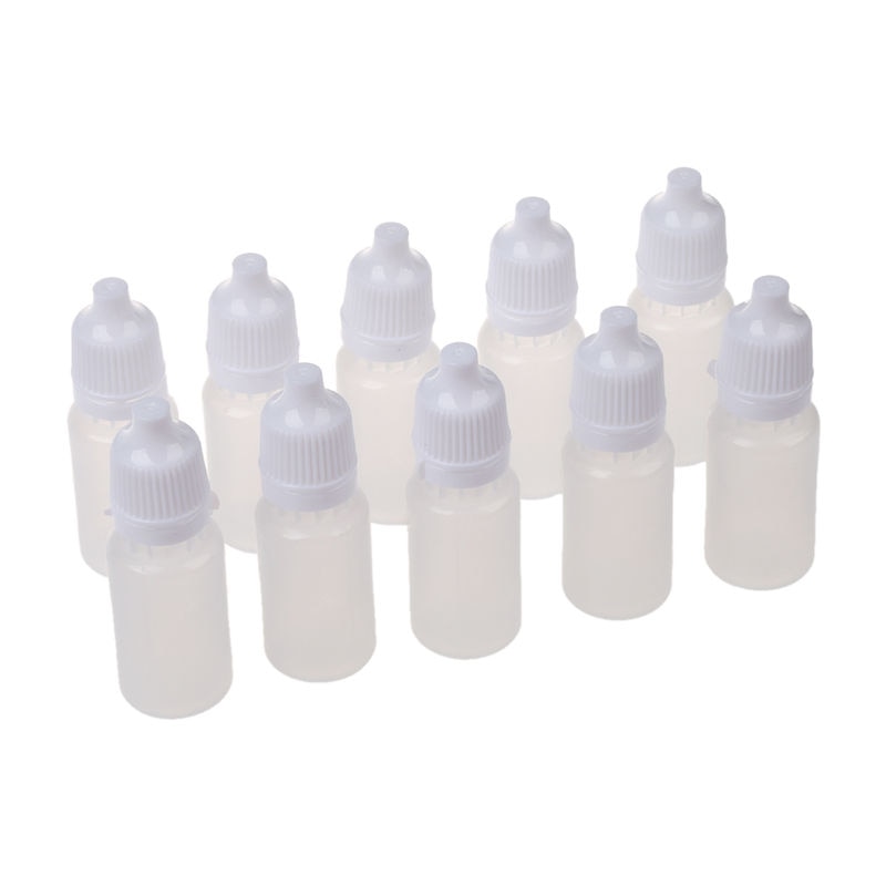 10 Stuks 10 Ml 1/3 Oz Ldpe Plastic Kindveilige Dropper Flessen Olie Lotion