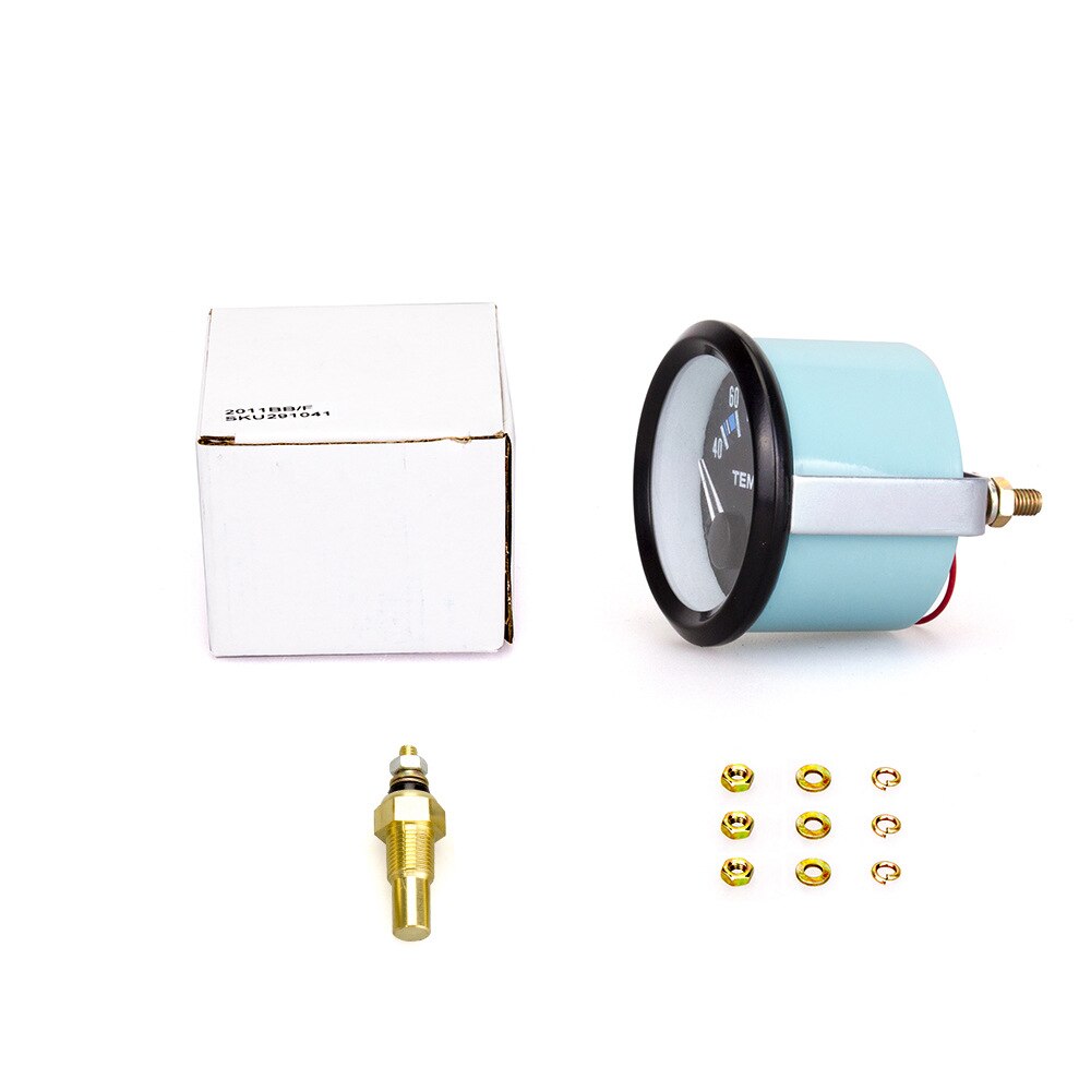 DSMOTEK 52mm Auto Gauge Boost Meter 2inch Universal Car Water Temp Gauge 100~250 Fahrenheit Degree Vehicles Water Monitoring