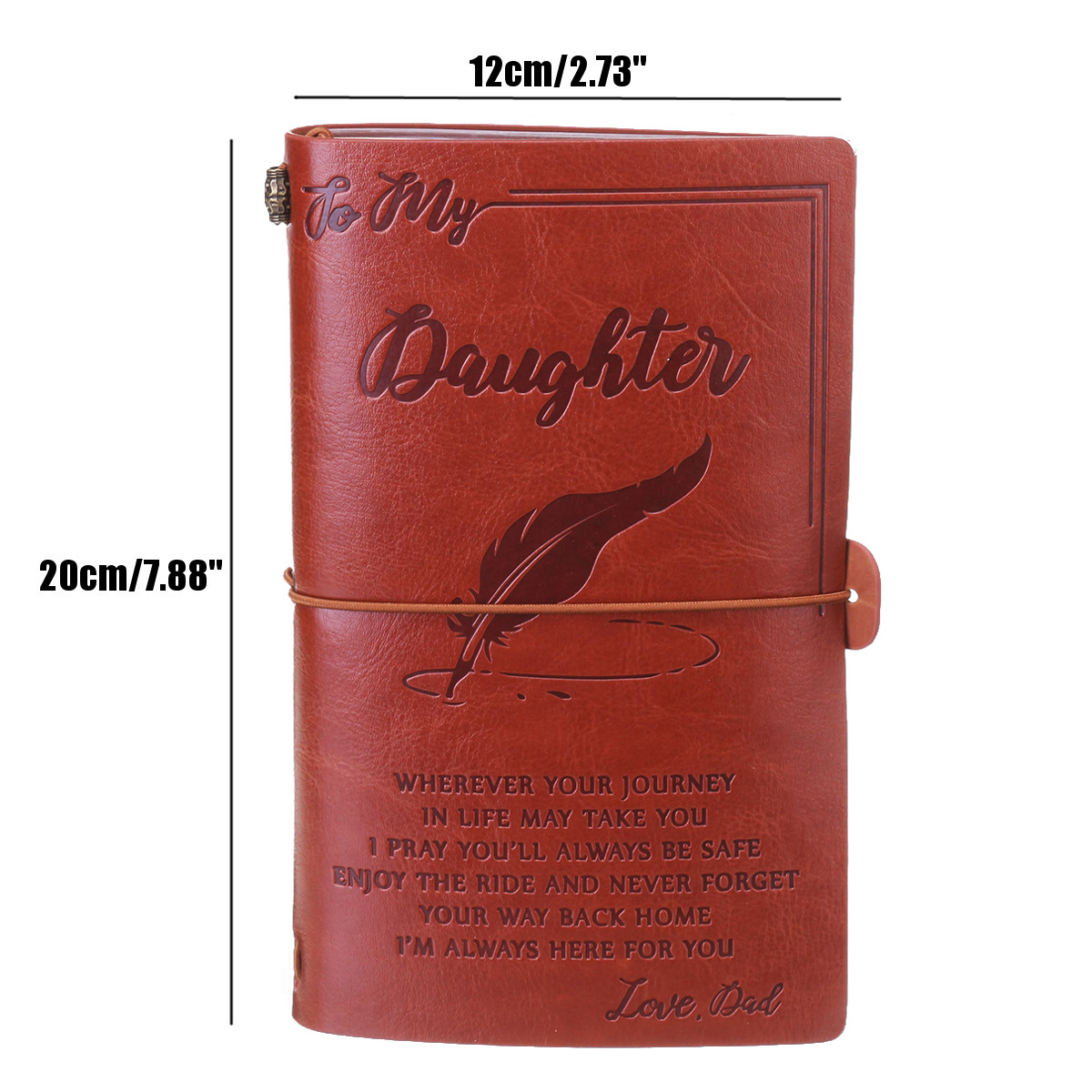 20x12cm Engraved Leather Journal Notebook Diary To My Daughter Face Challenges Love Dad Engraved Notebook Diary