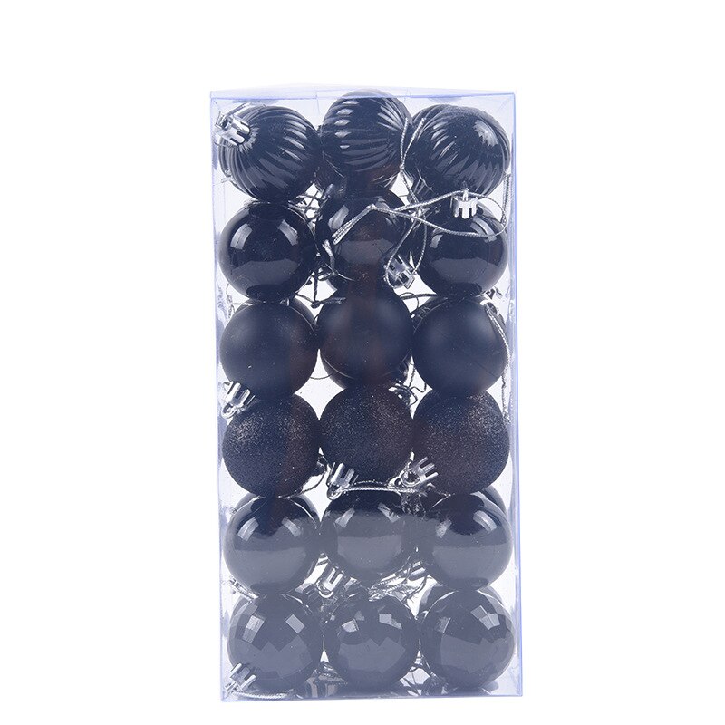 36 Pcs Gold Pink Champagne Red Metallic Christmas Balls Decor Christmas Tree Balls Xmas Decor For Home Year Balls: black