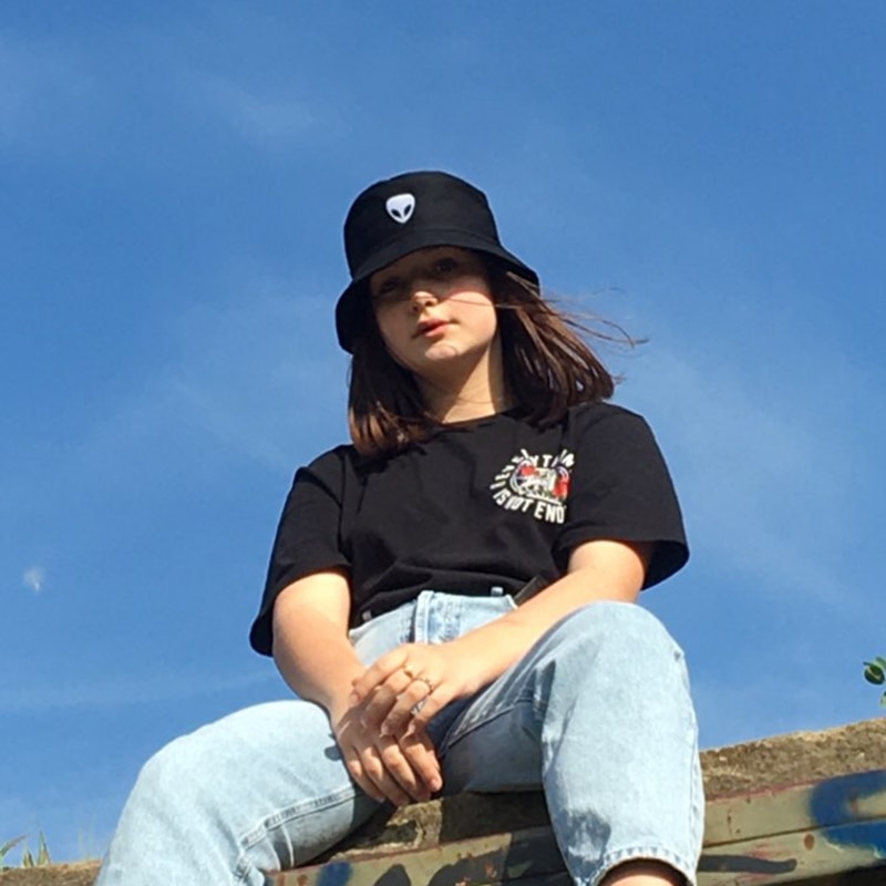 neue Sommer alien hut unisex hip-hop faltbare stickerei fischer Kappe straße trend im freien sonne hut freizeit sport gorros