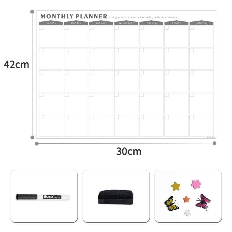 Magnetic Weekly Planner Grocery List Erasable Monthly Planning Kindergarten Daily Planner for Refrigerator Fridge Magnet 42x30cm