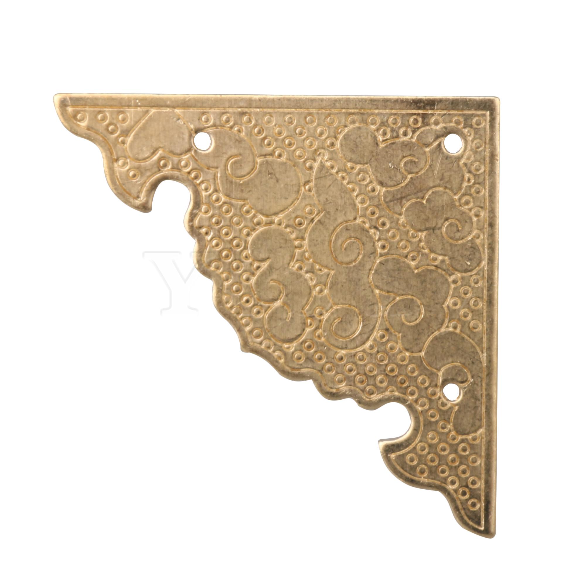 4x Copper Edge Corner Guards Auspicious Cloud Pattern 4.8cm Brass