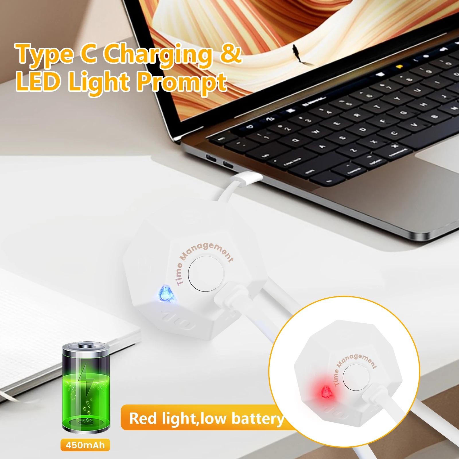 Mini-Würfel-Timer, LED-Anzeige, voreingestellte Zeit, Dual-Alarmmodus, Countdown, Pomodoro, digitaler Timer, Zeitmanagement, Küche, Kochen, Studie