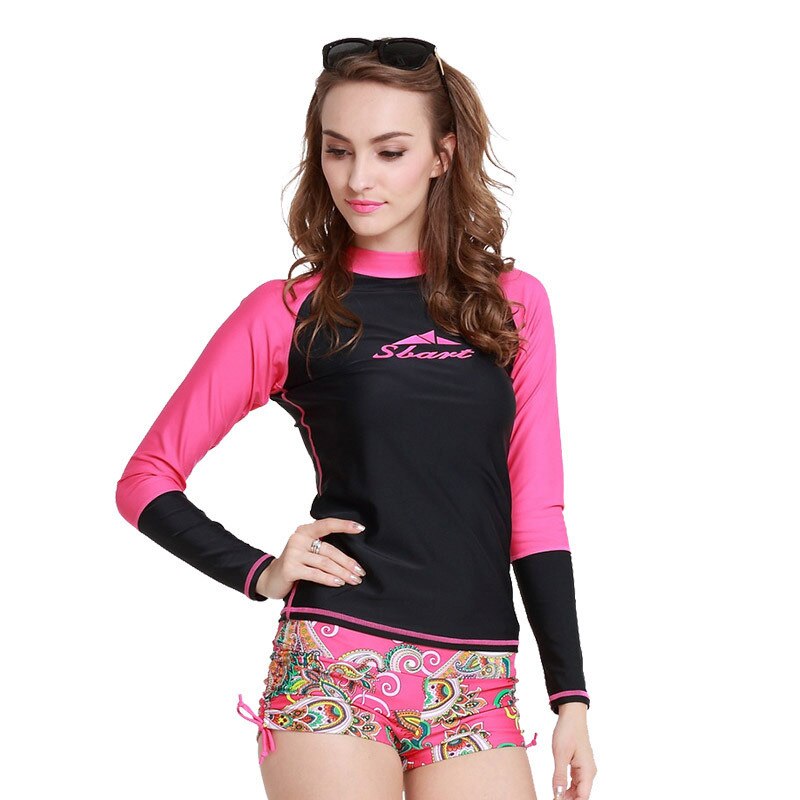 Women ' s UPF 50 + dom de protecção manga comprida Rash Guard compressão Sportswear de manga comprida Rash Guard: 953A / XL