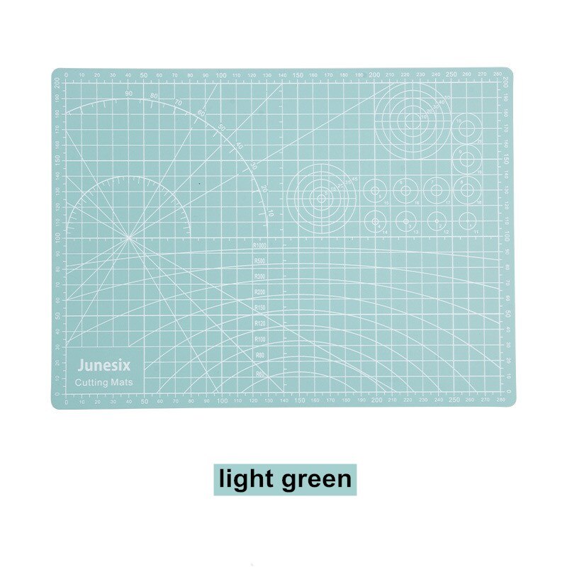 Large paper cutting pad A3/A4 children's cutting pad with scale compound PVC non-marking cutting pad mouse pad: light green / A4  (300x220mm)