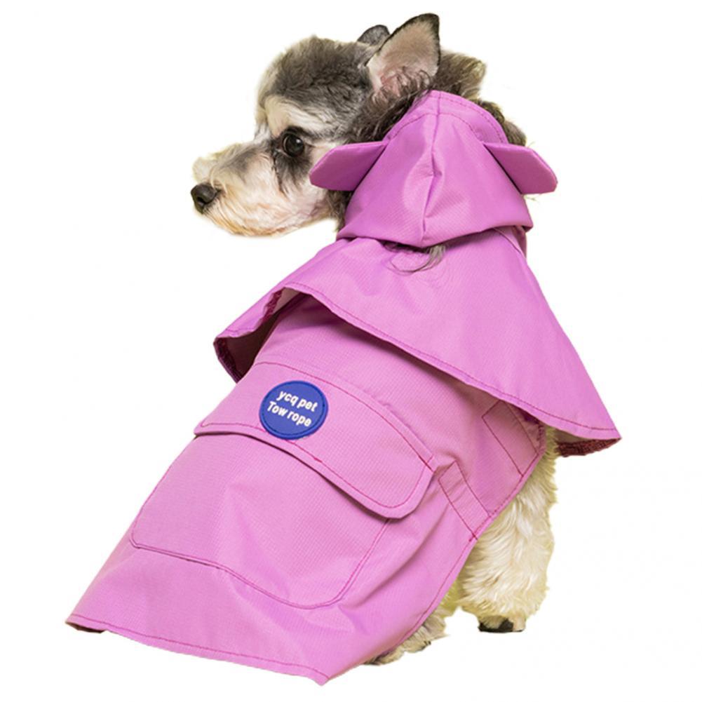 Novel Dog Hooded Raincoat Flexible Easy Wear Pockets Lightweight Portable Dog Rain Coat