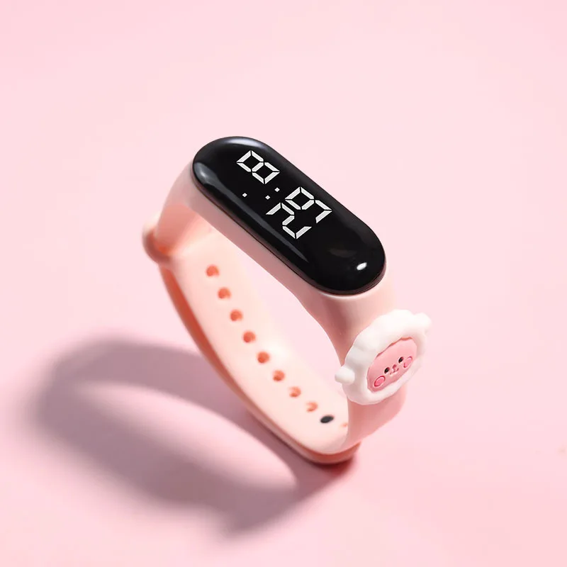 Reloj Digital de para niños, relojes deportivos de silicona, relojes electrónicos para niñas, reloj de pulsera Led de dibujos animados para niños: Dark Brown