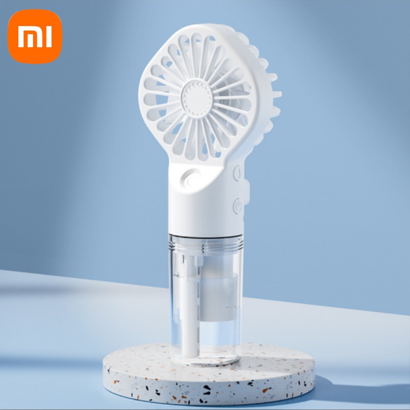 Xiaomi Tragbarer Luftbefeuchter-Ventilator, Mini-Hand-Nebelventilator, tragbarer wiederaufladbarer Handventilator mit Luftbefeuchter, Mini-Wassersprühventilator: Gelb