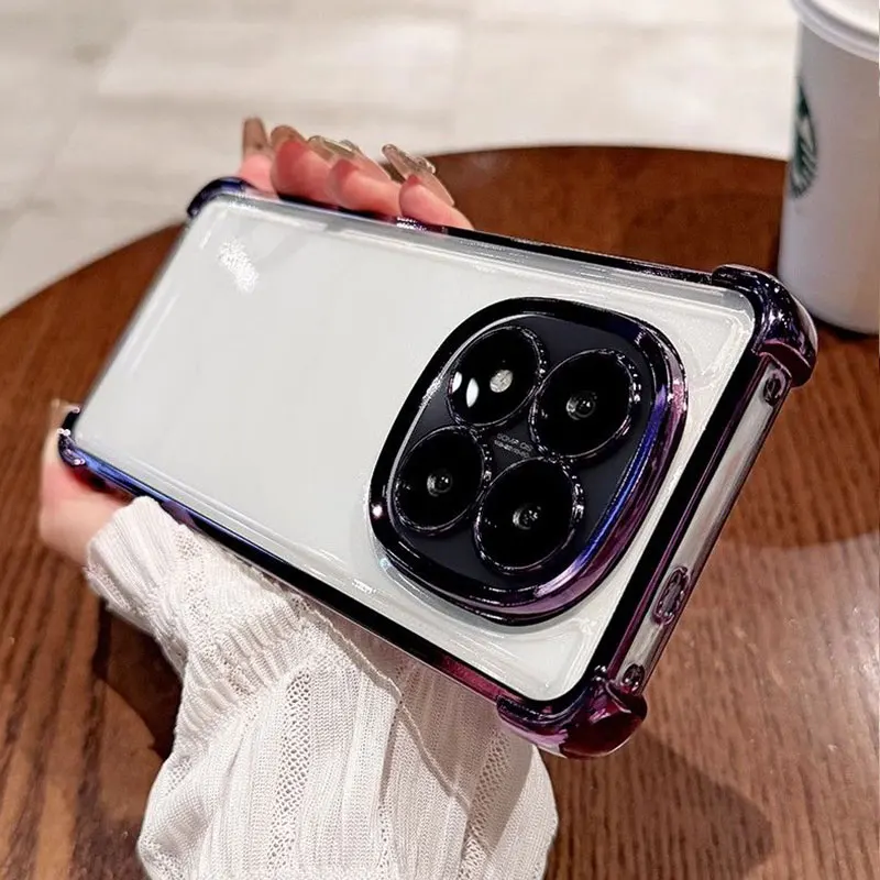 RedmiNote14 pro 5G funda de lujo a prueba de golpes armadura TPU cubierta para Xiaomi Redmi Note 14 pro plus 14C 13C Fundas de teléfono Note14pro Fundas: ABS / Morado