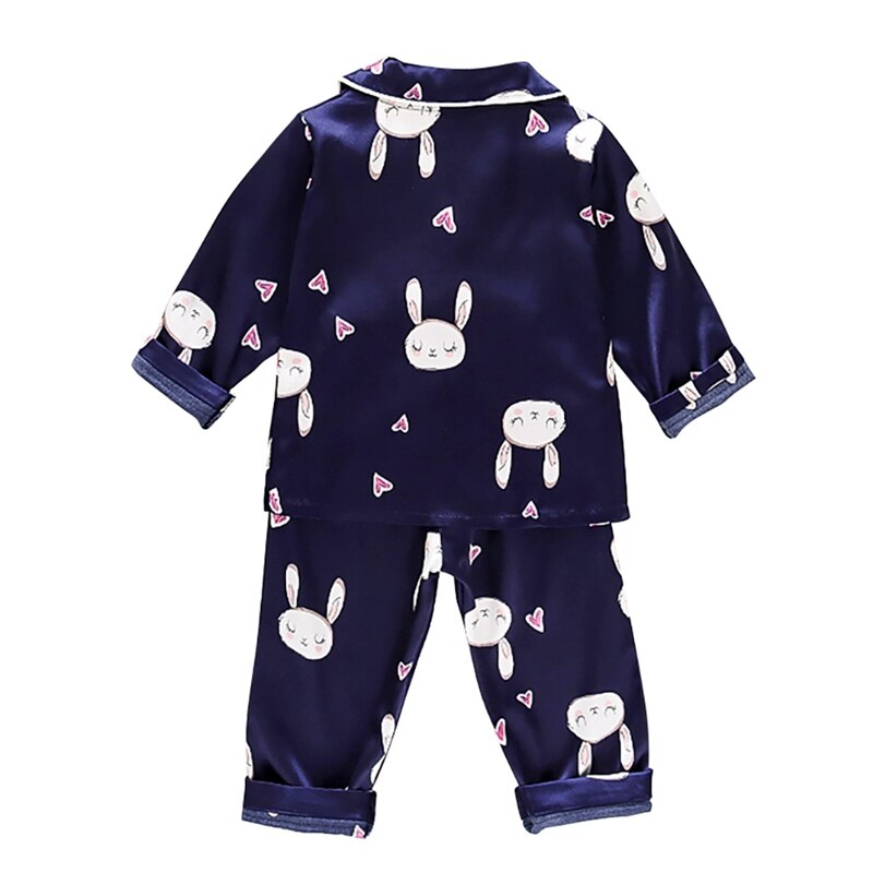 Baby Kids Jongens Meisjes Bunny Set Lange Mouw Blouse Tops + Longs Nachtkleding Pyjama