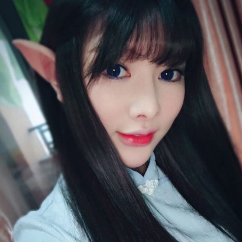 Máscara de látex con orejas de elfo para Cosplay, accesorios para de mascarada de Halloween, disfraces de hadas de Anime, Color profundo, W15, 1 par