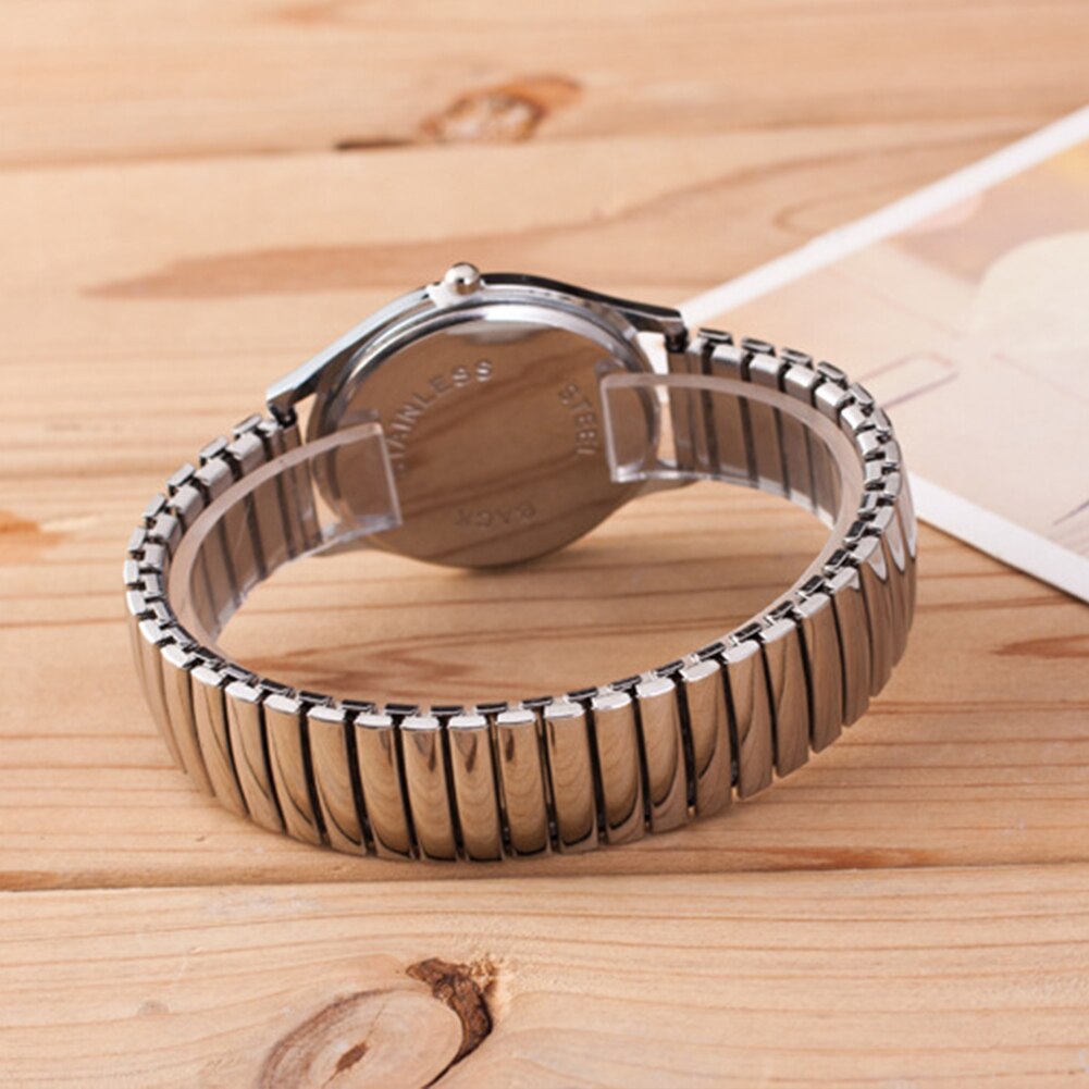 Rustfrit stål band legering elskere forretning kvarts ur armbåndsur elastisk rem bånd par armbåndsur