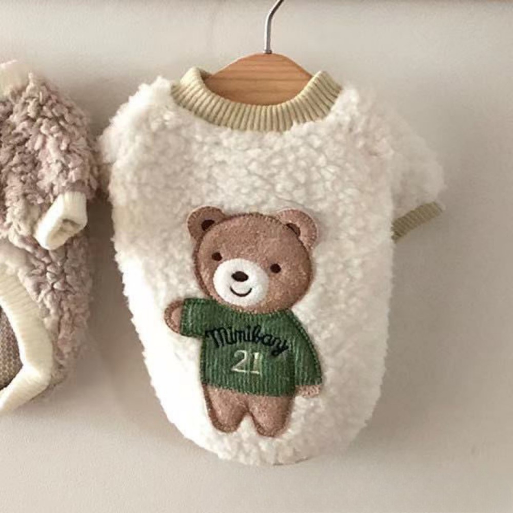 Pet Hoodies Plush Embroidered Hoodies Teddy Autumn and Winter Clothing Trendy Brand Two Leg Clothes Cat Pet Velvet Clothes