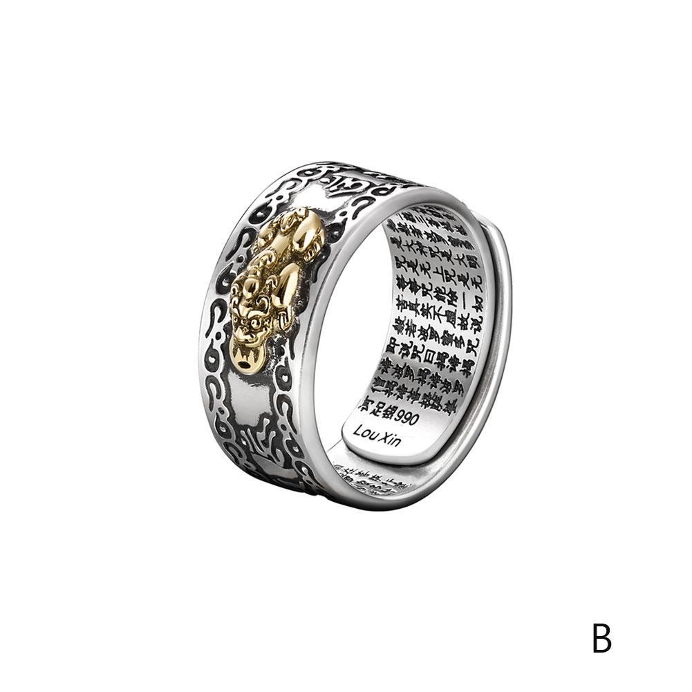 Feng Shui Pixiu Charms Ring Women Amulet Wealth Lucky Open Adjustable Ring Men Buddhist Jewelry Rings Unisex: For Women