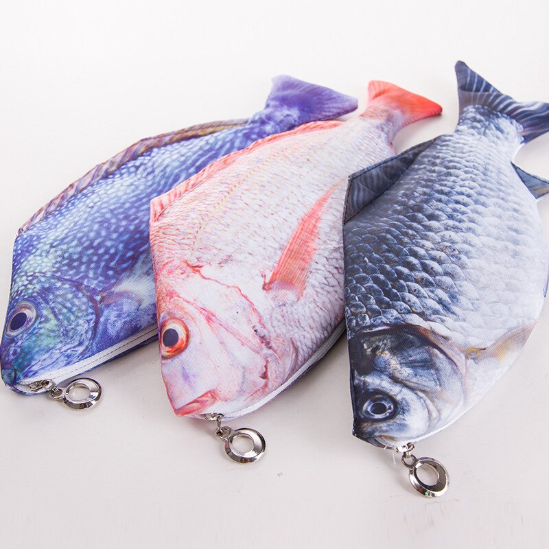 Trousse à crayons en forme de poisson, mignon Kawaii, sac à crayons en tissu pour écoliers, pour enfants, nouveauté de