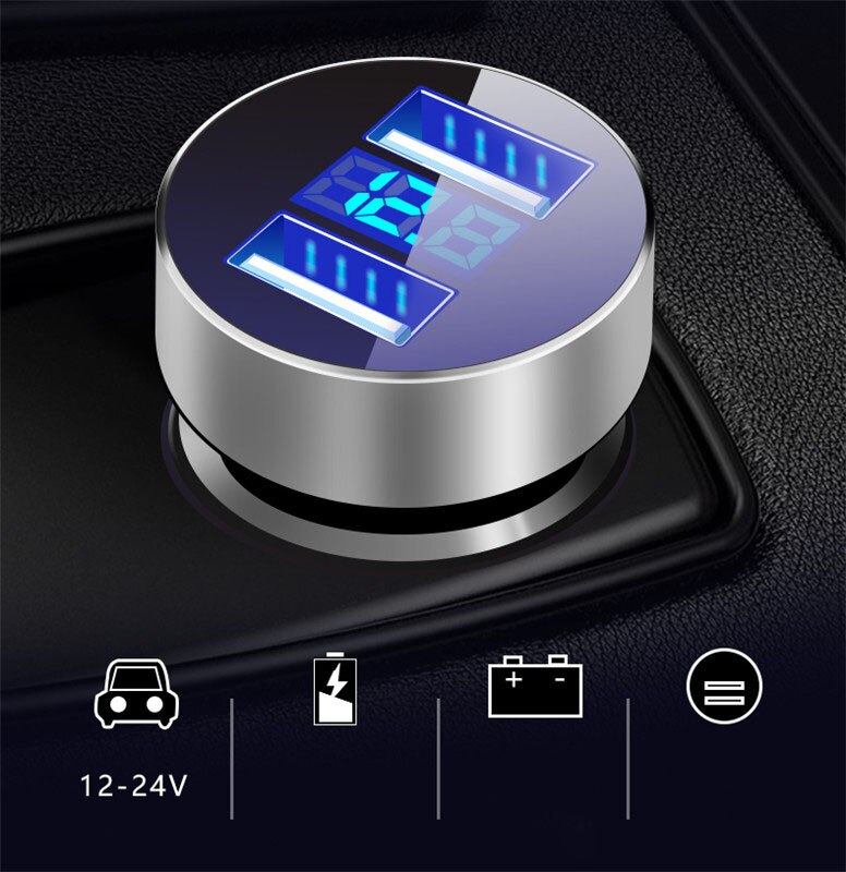 3.1A Dual USB Car Charger LED Display for Chevrolet Cruze Malibu Spark Sonic Impala Equinox Volt Trax Traverse Camaro