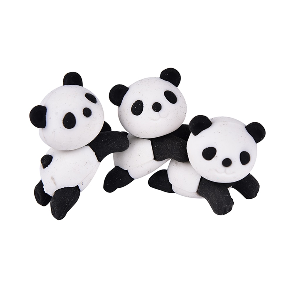 Goma de borrar bonita y creativa con de panda kawaii, material de papelería, material escolar, para niñas, juguetes para niños de 3,3 cm * 3,9 cm 1 unidad