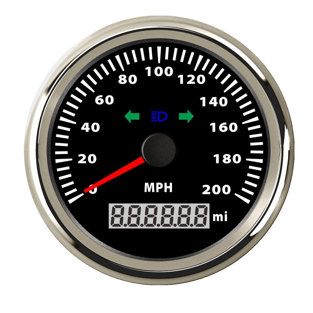 85mm Universal Speedometer Gauge 200km/h Speed Meter For Car Motorcycle Boat With Backlight 12V / 24V
