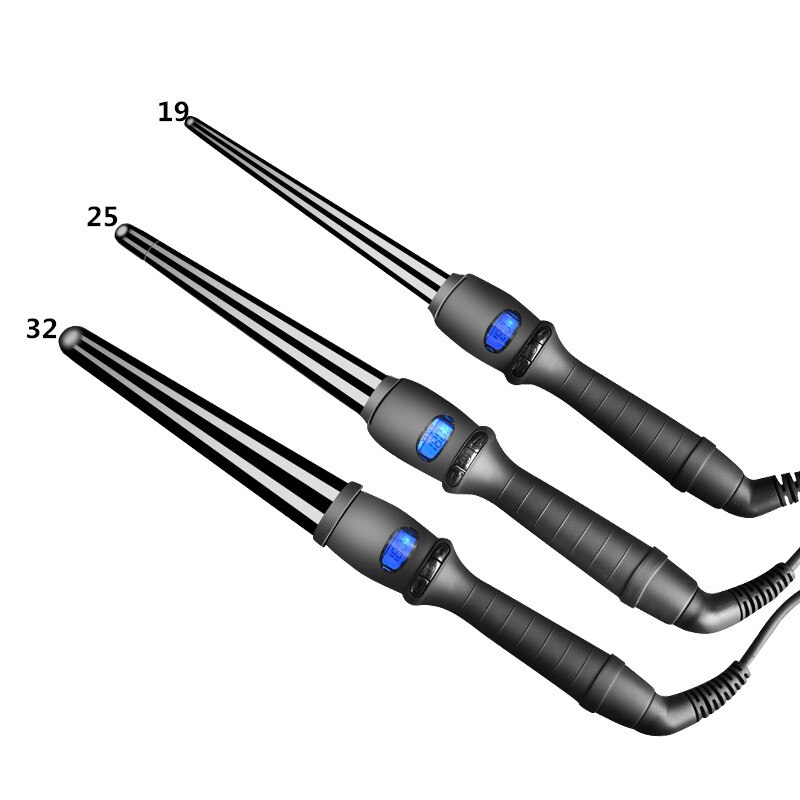 Curler curling rod LCD conical curler single tube ceramic glazed pear cone electric curler fast hair styling tool