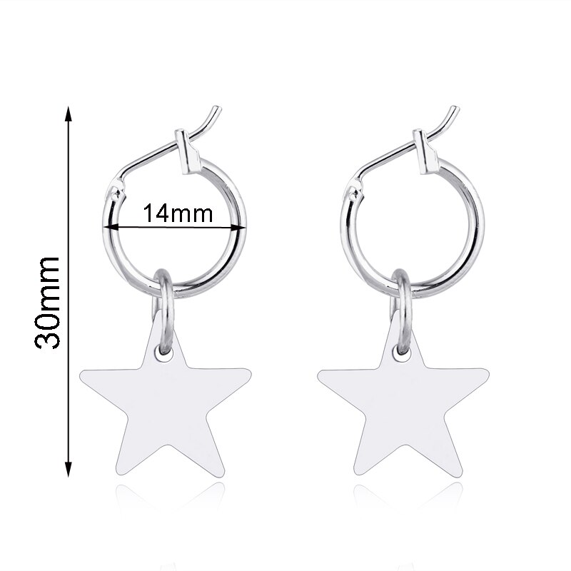 4 paires croix étoile plume petit cerceau boucles d'oreilles ensemble pour les femmes à la Punk Simple métal couleur foudre boucles d'oreilles bijoux