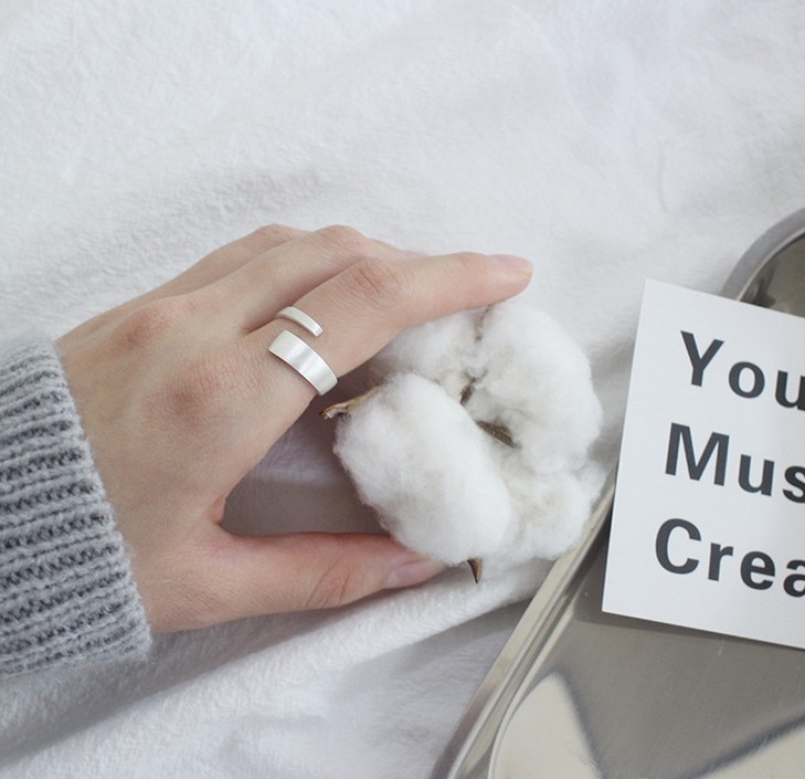 DreamySky Echt 925 Sterling Silber Big Ringe Für Frauen Hochzeit Engagement Schmuck Große Runde Antike Open Finger Ringe Bijoux