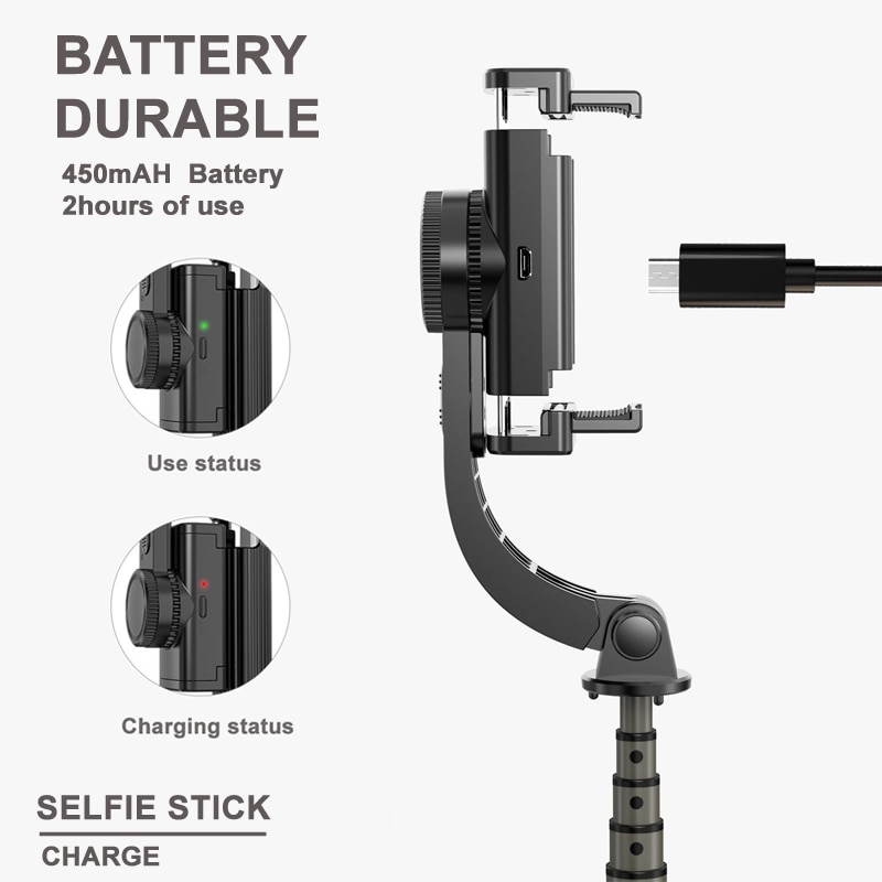 Selfie stick gimbal kamera stabilisator bluetooth håndholdt gimbal smartphone selfie stativ osmo lomme gimbal til iphone / huawei