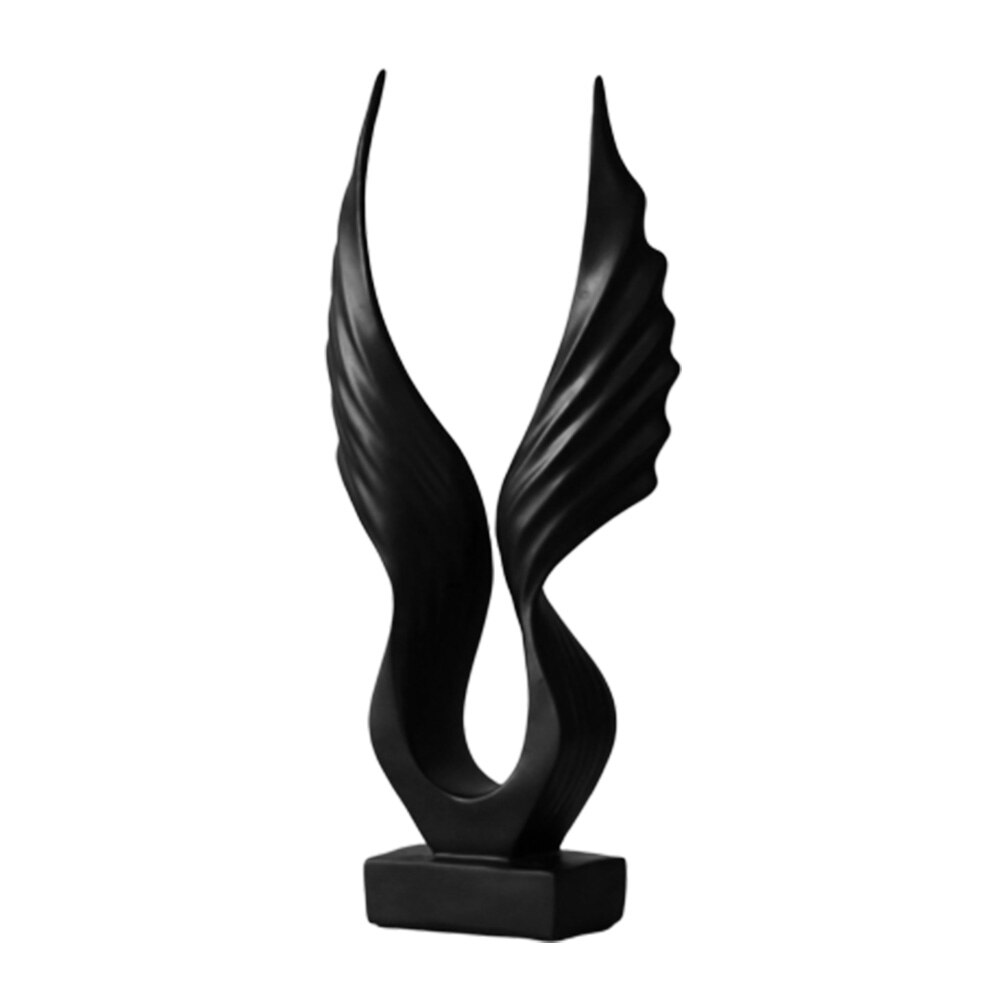 Resin Decorative Statues Simulated Abstract Open Wing Bird Statue Home Statues Animal Sculpture Wall Art Decoration Home Decor: Black / B
